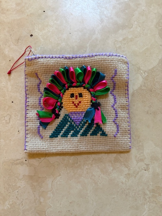 mexico Handbags - Handmade Multicolor Crochet Wallet with Ribbon Accent